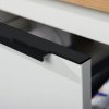 Mereo, Mailo, kúpeľňová skrinka s umývadlom z liateho mramoru 81 cm, čierne madlo, MER-CN511MB