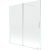 Mexen Velar, 2-krídlová posuvná vaňová zástena 150 x 150 cm, 8mm číre sklo, biely profil, 896-150-000-01-20