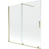 Mexen Velar, 2-krídlová posuvná vaňová zástena 160 x 150 cm, 8mm číre sklo, zlatý lesklý profil, 896-160-000-01-50