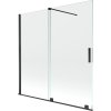 Mexen Velar, 2-krídlová posuvná vaňová zástena 160 x 150 cm, 8mm číre sklo, čierna matná, 896-160-000-01-70