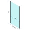 Rea Rapid Fold, rohový sprchový kút 100 (dvere) x 90(stena) x 195 cm, 6/4mm číre sklo, zlatý profil, KPL-09125