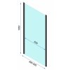Rea Rapid Fold, rohový sprchový kút 100 (dvere) x 90(stena) x 195 cm, 6/4mm číre sklo, zlatý profil, KPL-09125