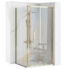 Rea Rapid Fold, rohový sprchový kút 100 (dvere) x 90(stena) x 195 cm, 6/4mm číre sklo, zlatý profil, KPL-09125