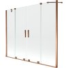 Mexen Velar Duo, 2-krídlová posuvná vaňová zástena 180 x 150 cm, 8mm číre sklo, ružové zlato profil, 896-180-000-02-60