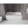 Mexen Velar Duo, 2-krídlová posuvná vaňová zástena 160 x 150 cm, 8mm číre sklo, medený matný profil, 896-160-000-02-65