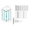 Gelco, SIGMA SIMPLY BLACK štvorcová sprchová zástena 1100x1100 mm, rohový vstup, číre sklo, GS2111B-01