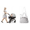 Tutumi, závesná taška na kočík s pásom 40x30x13 cm, šedá vzor FLAMING, NAZ-07617