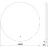 Mexen Erg, okrúhle LED podsvietené kúpeľňové zrkadlo 80 cm, 6000K, vykurovacia podložka proti zahmlievaniu, 9823-080-080-611-00
