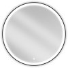 Mexen Esso, okrúhle LED podsvietené kúpeľňové zrkadlo 90 cm, 6000K, vykurovacia podložka proti zahmlievaniu, čierny rám, 9825-090-090-611-70