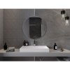 Mexen Loft, okrúhle kúpeľňové zrkadlo 80 cm, farba rámu brúsená oceľ, 9850-080-080-000-10