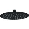 Deante Cascada, okrúhla oceľová dažďová sprchová hlavica 250mm, čierna matná, DEA-NAC_N10K