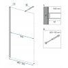 Rea Aero, sprchová zástena typu Walk-In 90 cm + polička a vešiak EVO, 8mm číre sklo, čierny profil, KPL-K7581