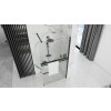 Rea Aero, sprchová zástena typu Walk-In 90 cm + polička a vešiak EVO, 8mm číre sklo, čierny profil, KPL-K7581