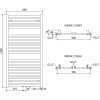 Mexen Hades, vykurovacie teleso 1200x600 mm, 520 W, chrómová, W104-1200-600-00-01
