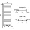 Mexen Mars, vykurovacie teleso 900x400 mm, 244 W, zlatá lesklá, W110-0900-400-00-50