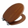 Erga, toaletné WC sedátko z MDF s pomalým zatváraním, tmavá hnedá, ERG-08221