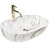 Rea Cleo Aiax, umývadlo na dosku 605x410x120 mm, biela-imitácia kameňa Aiax, REA-U9656