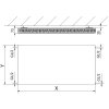 Mexen, Mexen Flat CF21 panelový radiátor 500 x 1800 mm, bočné pripojenie, 1815 W, biely - W421F-050-180-00