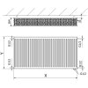 Mexen, Panelový radiátor Mexen CV33 600 x 2800 mm, spodné pripojenie, 6537 W, antracit - W633-060-280-66