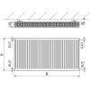 Mexen, Panelový radiátor Mexen C22 400 x 400 mm, bočné pripojenie, 474 W, čierny - W422-040-040-70