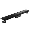 Rea Neox Black Matt, lineárny odtokový žľab 50cm, vzor 2v1, čierna matná, REA-G6600