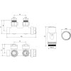 Mexen G00, pripojovacia sada ventilov termostatická pre stredové pripojenie DN50, Duplex, antracitová, W907-900-66
