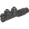 Mexen G00, pripojovacia sada ventilov termostatická pre stredové pripojenie DN50, Duplex, antracitová, W907-900-66