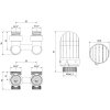 Mexen G03, uhlová termostatická sada 1/2"x3/4" DN50 s termostatickou hlavicou M30x1,5 mm, oceľová, W911-012-938-01