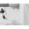 Mexen Stone+, obdĺžniková vanička z minerálneho kompozitu 180 x 70 cm, biela, zlatá lesklá krytka, 44107018-G
