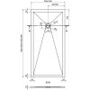 Mexen Stone+, obdĺžniková vanička z minerálneho kompozitu 200 x 90 cm, biela, čierna krytka, 44109020-B