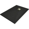 Mexen Stone+, obdĺžniková vanička z minerálneho kompozitu 90 x 70 cm, čierna, zlatá lesklá krytka, 44707090-G