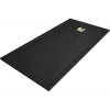 Mexen Stone+, obdĺžniková vanička z minerálneho kompozitu 180 x 90 cm, čierna, zlatá lesklá krytka, 44709018-G
