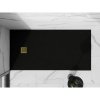 Mexen Stone+, obdĺžniková vanička z minerálneho kompozitu 180 x 90 cm, čierna, zlatá lesklá krytka, 44709018-G