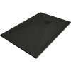 Mexen Stone+, obdĺžniková vanička z minerálneho kompozitu 130 x 90 cm, čierna, čierna krytka, 44709013-B