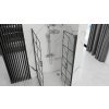 Rea Molier Black Double, sprchový kút so skladacími dverami 80(dvere) x 80(dvere), 6mm číre sklo, čierny profil, KPL-K3011