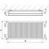 Mexen CH30 Hygienický panelový radiátor 900 x 2000 mm, bočné pripojenie, 4129 W, antracitová, W430H-090-200-66