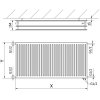 Mexen CVH30 Hygienický panelový radiátor 400 x 1100 mm, spodné pripojenie, 1206 W, antracitová, W630H-040-110-66