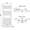 Mexen Ares, elektrické vykurovacie teleso 900 x 400 mm, 300 W, biela, W102-0900-400-2300-20