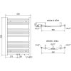 Mexen Ares, elektrické vykurovacie teleso 900 x 600 mm, 300 W, zlatá lesklá, W102-0900-600-2300-50