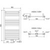 Mexen Mars, elektrické vykurovacie teleso 900x500 mm + vykurovacia tyč 300 W, chrómová, W110-0900-500-2300-01