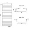 Mexen Apollo, elektrické vykurovacie teleso 1210x550 mm + vykurovacia tyč 600 W, čierna, W117-1210-550-2600-70