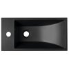 Sapho, SMALL liaty mramor umývadlo 50x25cm, batéria vľavo, čierna matná, SM012B