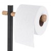Erga Tobak, držiak na toaletný papier a stojan na WC kefu, čierna matná-hnedá, ERG-YKA-P.TOBAK
