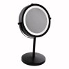 Erga Kimi, zväčšovacie kozmetické zrkadlo s LED podsvietením 210x320 mm, čierna matná, ERG-YKA-CH.KIMI-BLK