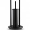 Erga Lazaro, držiak na toaletný papier a toaletnú kefu 22x22x80 cm, čierna matná, ERG-YKA-P.LAZARO-BLK