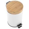 Erga Bin, odpadkový kôš guľatý 3l z nerezovej ocele, biela-hnedá, ERG-YKA-CH.BIN-WHT