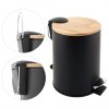 Erga Vini, odpadkový kôš guľatý 3l z nerezovej ocele, čierna-hnedá, ERG-YKA-CH.VINI-BLK