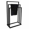 Erga Lonia, trojramenný vešiak na uteráky 41x22x85 cm, čierna matná, ERG-YKA-P.LONIA3-BLK