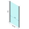 Rea Rapid Slide, 3-stenný sprchovací kút s posuvnými dverami 110(dvere) x 90(stena) x 195 cm, 6mm číre sklo, zlatý matný profil, KPL-04711