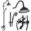 Rea Bergamo, sprchový set v retro štýle, čierna matná, REA-P5001